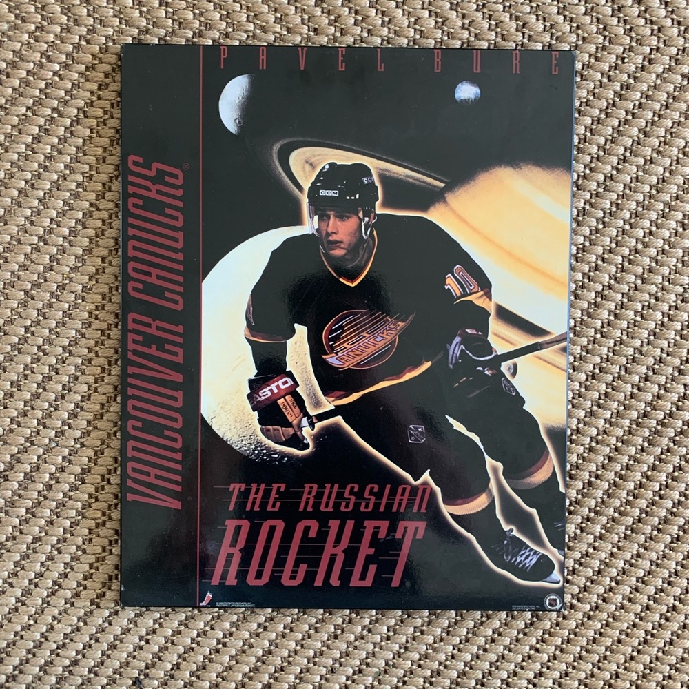 Vintage Pavel Bure Vancouver Canucks Posterboard 🥅